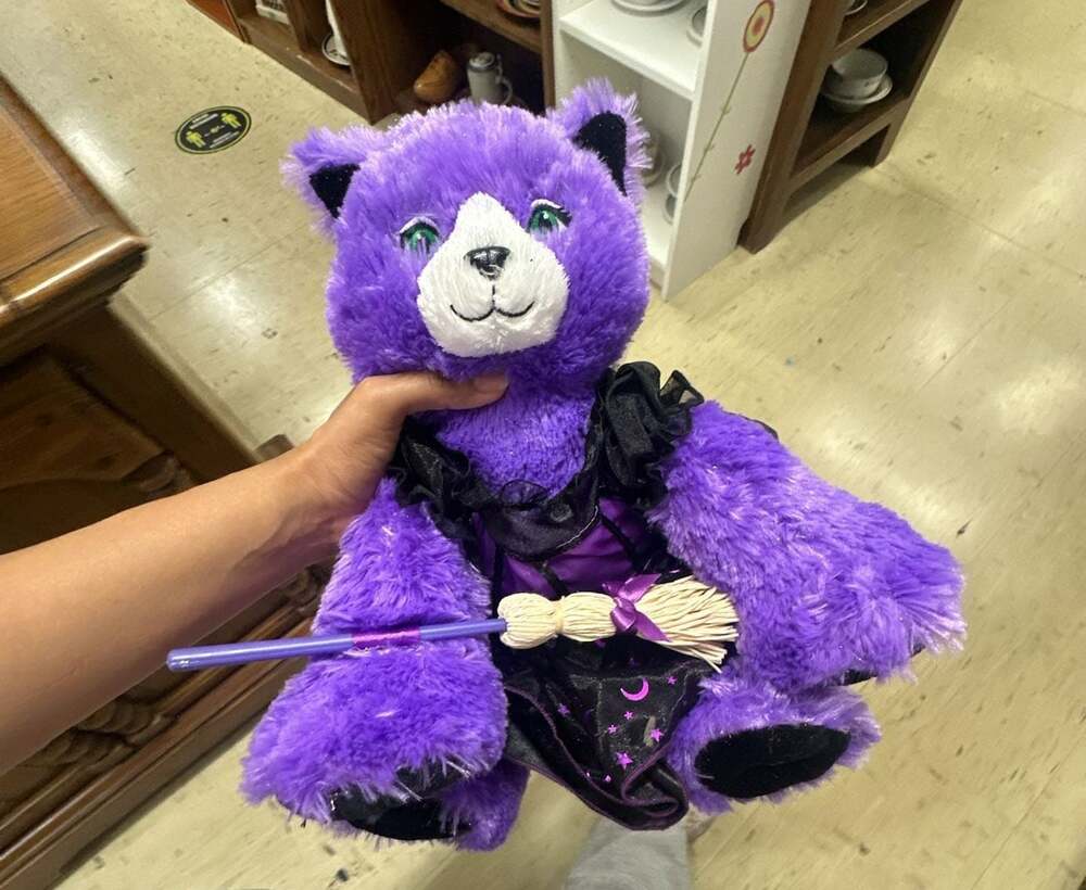 Build-A-Bear Spooky Kooky Purple Witch Kitty Cat Plush with Outfit and Broom